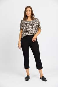 Pants: Mercy Crop in Faille - Black