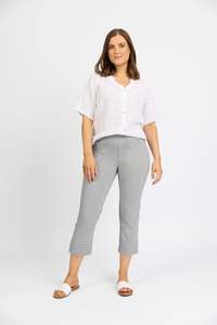 Pants: Mercy Crop in Faille - Silver