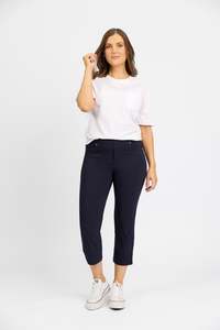 Pants: Mercy Crop in Faille - Navy