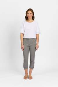 Pants: Mercy Crop in Faille - Gingham