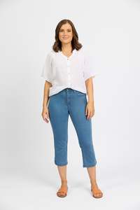 Pants: Ryder Crop Pant - Chambray Denim