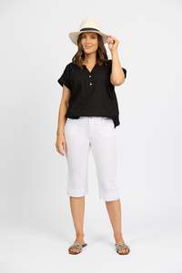 Faille: Snap Short in Faille - White