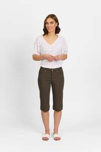 Faille: Snap Short in Faille - Khaki