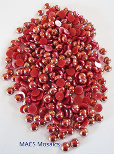 Pearl Mosaic Drops 10mm Red - MACS Mosaics