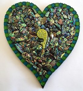 Mosaic Kit Set Paua Heart - MACS Mosaics