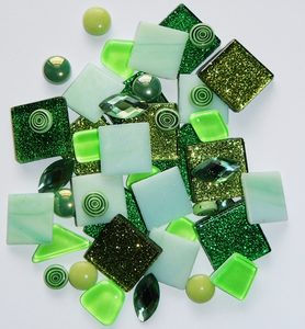 Mini Magpie Mix Forest Greens - MACS Mosaics