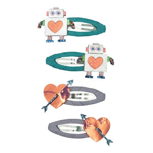 Baby + Child Hair: Hair Clips - Robot Love