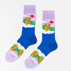 Socks: Men's Sized Socks - Tiger