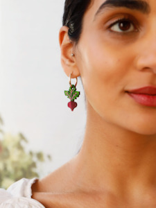Wolf Moon: Beetroot Hoop Earrings
