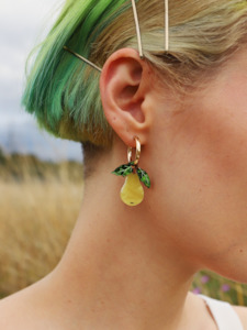 Wolf Moon: Pear Hoop Earrings II