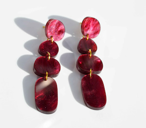 Hagen Co: Juno Earrings - Merlot