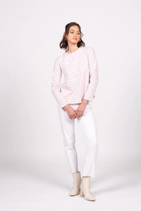 Wilson Trollope: Emilia Top Long Sleeve - Violet Marle Stripe