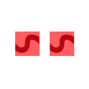 Natalie Lea Owen: Wiggle Studs - Coral & Red