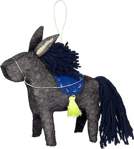 Meri Meri: Christmas Critter Decoration - Blue Donkey
