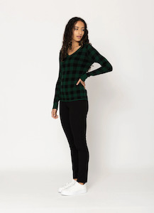 Nursing Friendly: Veer Top - Green Check