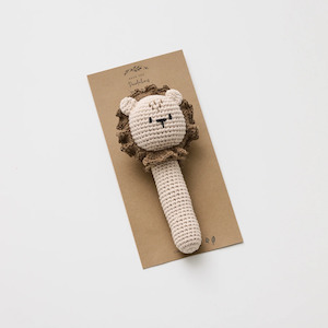 Over The Dandelions: Organic Crochet Rattle - Lion