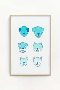 Dog Lovers: Fading Dogs Riso Print - 11.5" x 17"