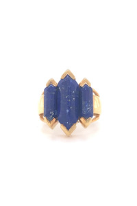 Wedding: Knuckle Duster Ring - Gold & Lapis