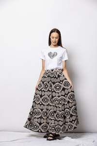 Dressed: Ivy Maxi Skirt -Black/Cream