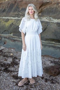 Cloud Dress - White Lace Embroidery