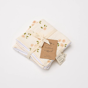 Organic Wash Cloth Set of 2 - Daisy