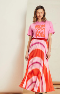 Simon Maxi Pleat Skirt - Sunset