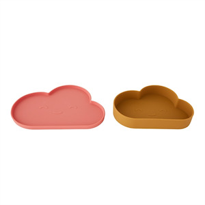 Baby Care: Chloe Cloud Tableware Set - Coral & Mustard