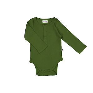 Burrow Be: Henley Rib Bodysuit - Olive