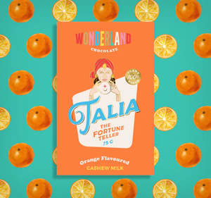 Talia The Fortune Tellowe Orange Flavoured Cashew Milk Chocolate