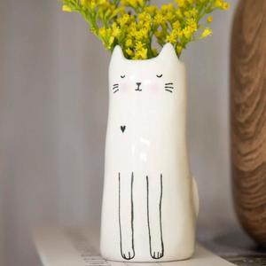 Folk Friends Bud Vase - Cat