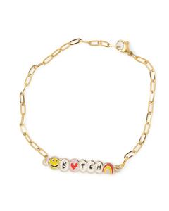 Yellow Owl Workshop 1: Gold Cloisonné Bracelet - B*tch
