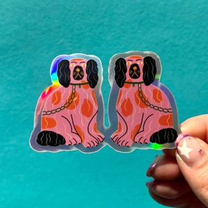 Vinyl Sticker - Holographic Staffordshire Dog