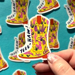 Vinyl Sticker - Yee-Haw Cowboy Boot