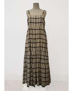 PRE-LOVED / BLAK - Grey Cream Maxi Sun Dress - Sz 16