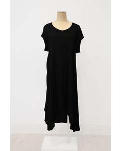 PRE-LOVED / Jason Lingard - Black Cap Sleeve Petal Dress - Sz M