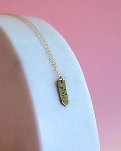 SAMPLE - Pennant Gonfalon Necklace - Sun Dance / Brass