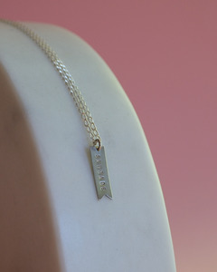 SAMPLE - Pennant Swallow Tail Necklace - Saudade / Silver
