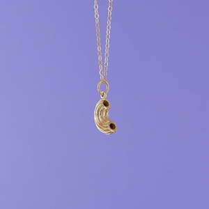 Mini Charming Necklace - Golden Macaroni Elbow Pasta