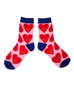 Socks: Cotton Socks - Heart Eyes
