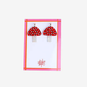 20 50 Goodies: Perspex Hoop Earrings - Mushrooms