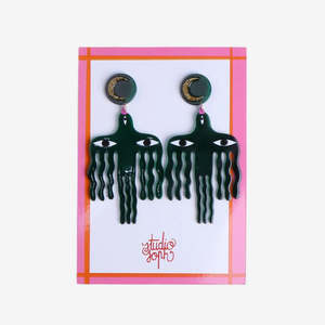 20 50 Goodies: Perspex Earrings - Green Birds