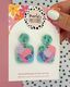 Resin Statement Earrings - Square-ish - Bubblegum Bliss