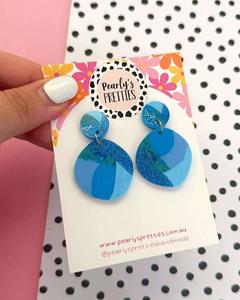 20 50 Goodies: Resin Statement Earrings - Organic Blobby - Coastal Cool