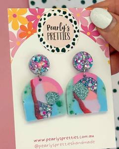 20 50 Goodies: Resin Statement Earrings - U-turns - Bubblegum Bliss