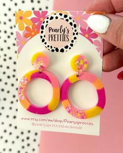 20 50 Goodies: Resin Statement Earrings - Holy O - Sorbet Shimmer