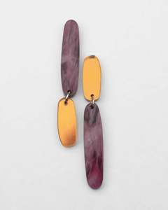 Hagen Co: Tango Earrings - Merlot & Orange