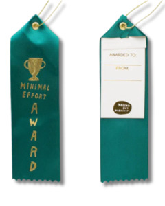 Bookmarks: Award Ribbon / Bookmark w Note - Minimal Effort Award