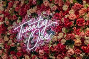 "Twenty One" Neon Sign
