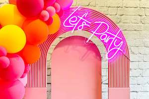 Neon Signs: "Lets Party" Pink Neon Sign