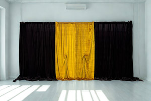 Black and Gold Velvet Backdrop Draping Curtain
